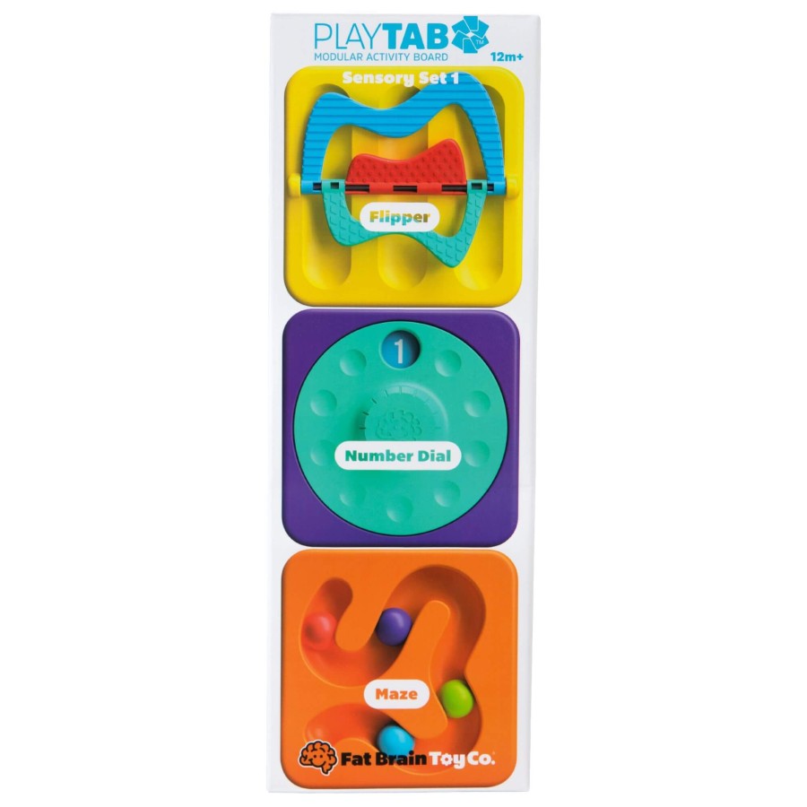 PlayTab Sensoryczne Kwadraty - zestaw 1 z przekładankami / Fat Brain Toys