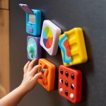 PlayTab Sensoryczne Kwadraty - zestaw 3 ze zgarniaczem kuleczek / Fat Brain Toys