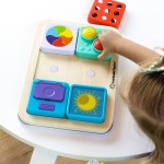 PlayTab Sensoryczne Kwadraty - zestaw 4 z kołem zębatym / Fat Brain Toys