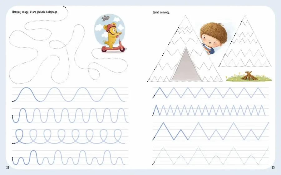 Zabawy z Felusiem i Guciem. Ćwiczymy wzory i szlaczki / Wydawnictwo Nasza Księgarnia