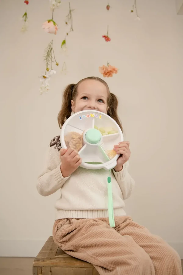 LARGE SNACK SPINNER duży pojemnik na przekąski, Mint Green / GOBE