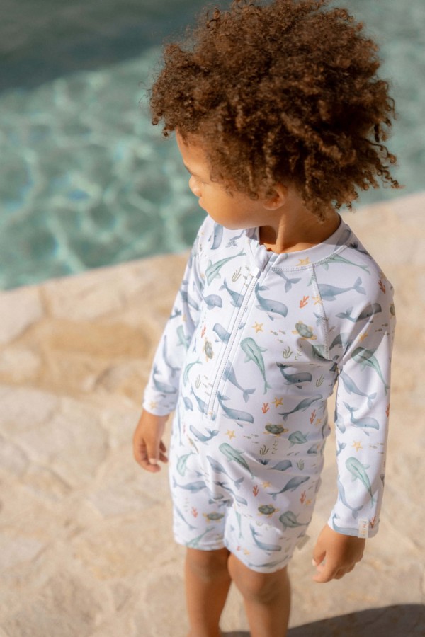 Swimsuit z długim rękawem Ocean Sea Life / Little Dutch