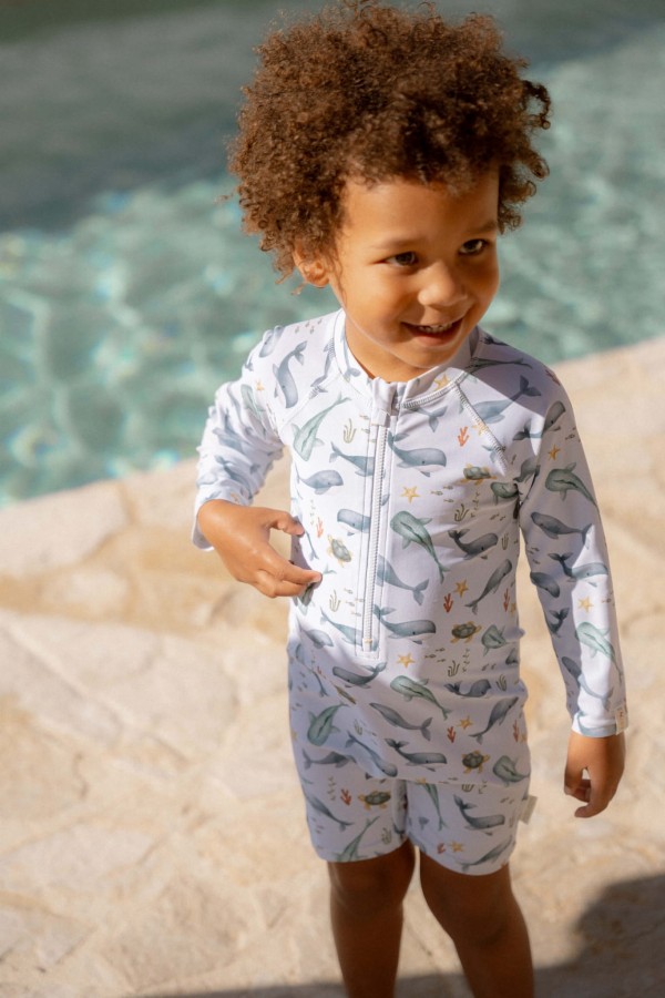 Swimsuit z długim rękawem Ocean Sea Life / Little Dutch