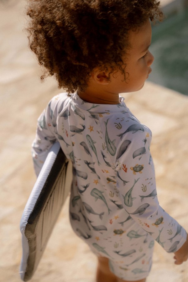 Swimsuit z długim rękawem Ocean Sea Life / Little Dutch