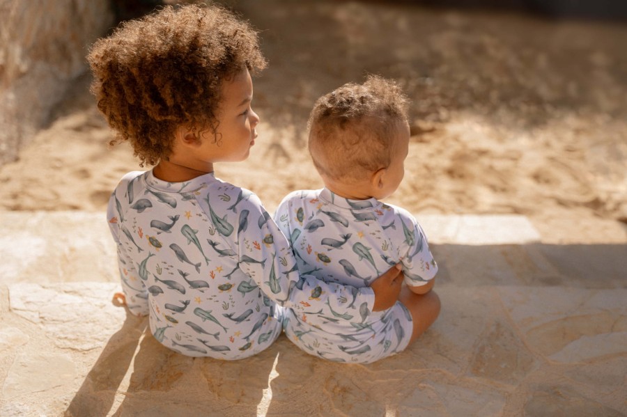 Swimsuit z długim rękawem Ocean Sea Life / Little Dutch