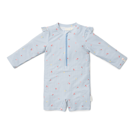 Swimsuit z długim rękawem Sunny Flowers Blue / Little Dutch