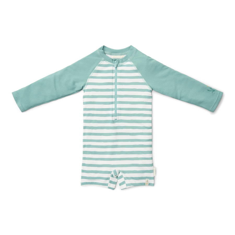 Swimsuit z długim rękawem Stripes Surf Blue / Little Dutch