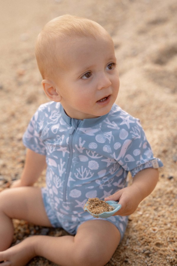 Swimsuit z krótkim rękawem Sea Life Ocean Blue / Little Dutch
