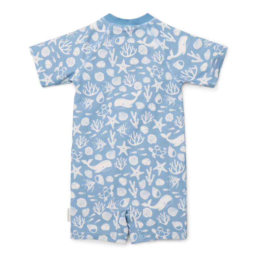 Swimsuit z krótkim rękawem Sea Life Ocean Blue / Little Dutch