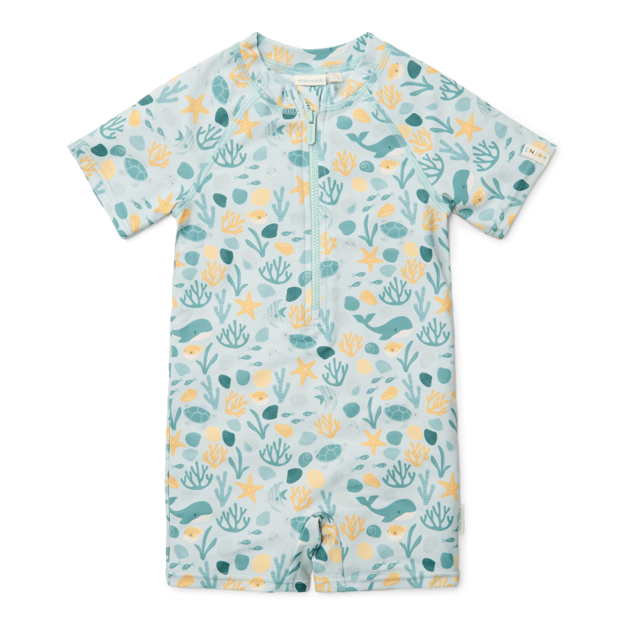 Swimsuit z krótkim rękawem Seashells / Little Dutch