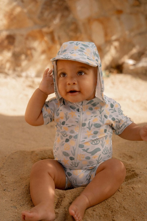 Swimsuit z krótkim rękawem Seashells / Little Dutch