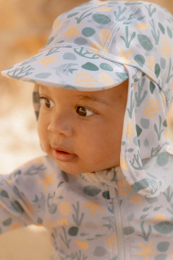 Swimsuit z krótkim rękawem Seashells / Little Dutch