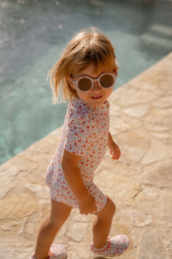 Swimsuit z krótkim rękawem Sunny Flowers / Little Dutch