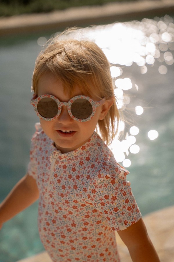 Swimsuit z krótkim rękawem Sunny Flowers / Little Dutch