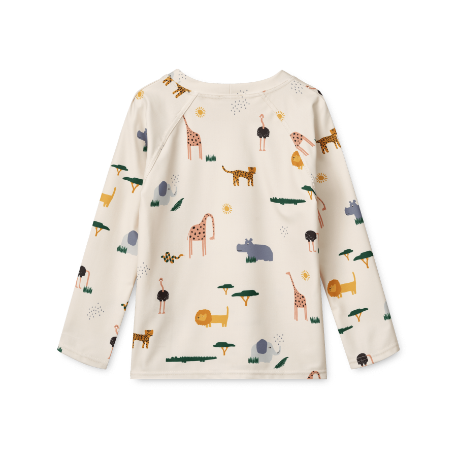 Koszulka kąpielowa UV z długim rękawem Noah - safari sandy mix / Liewood