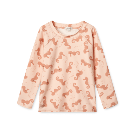 Koszulka kąpielowa UV z długim rękawem Noah - seahorse, apple blossom / Liewood