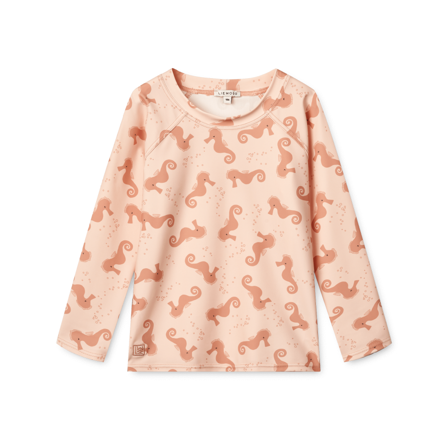 Koszulka kąpielowa UV z długim rękawem Noah - seahorse, apple blossom / Liewood