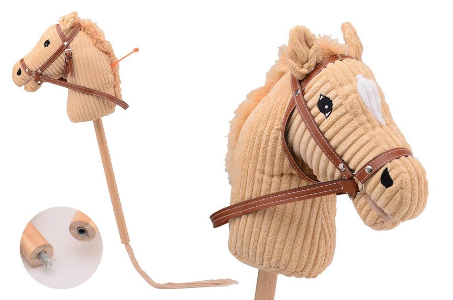Hobby Horse koń LUX na kiju z funkcją dźwiękową 80cm Beige / Holly