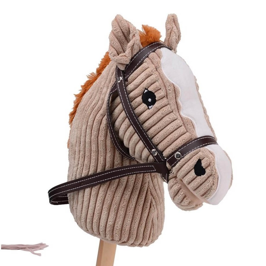 Hobby Horse z funkcją dźwiękową koń LUX na kiju 80cm Taupe
