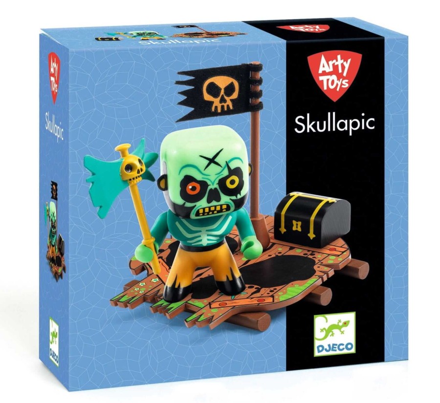 Figurka pirata Skullapic z tratwą i skarbem / Djeco