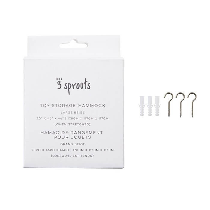 Organizer narożny Hamak na zabawki Beige / 3 Sprouts