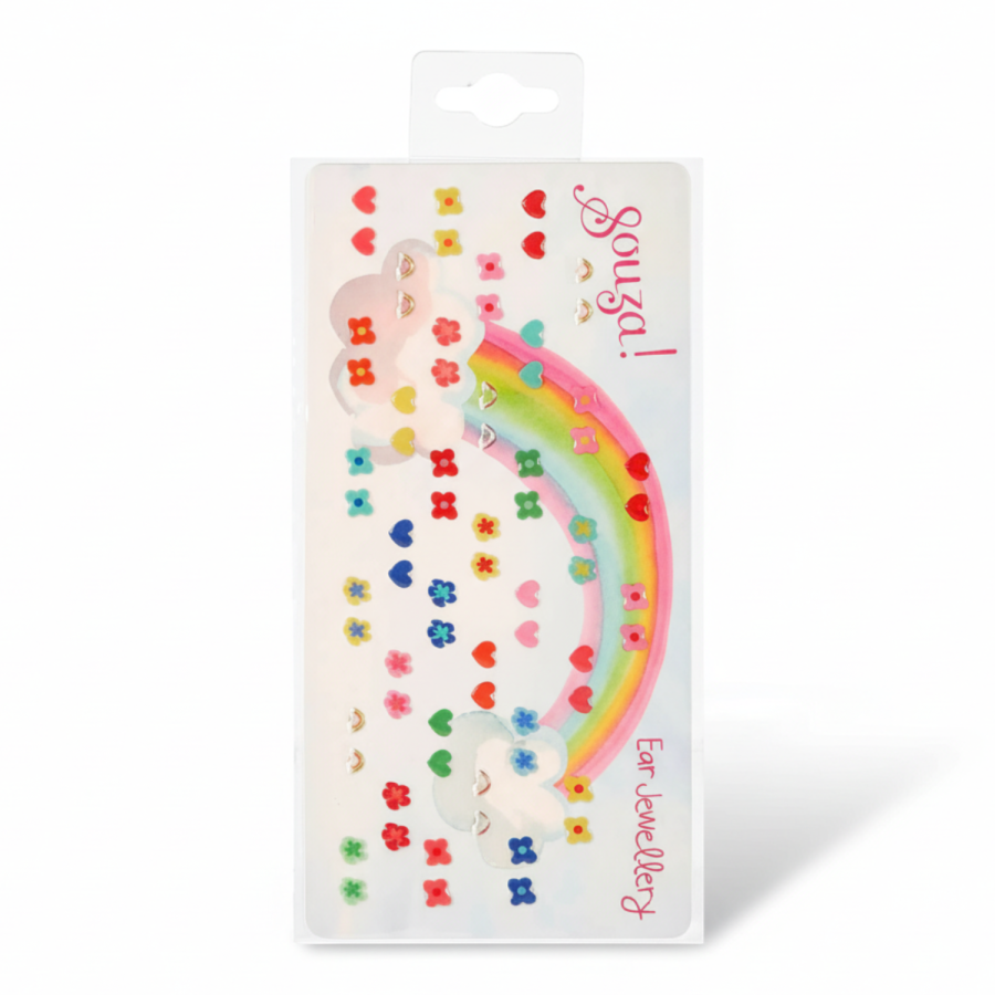 Kolczyki samoprzylepne Kwiaty i serca 35 par / Souza!