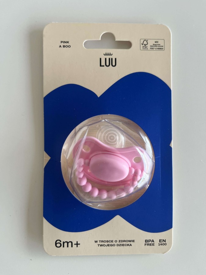 USZKODZONE OPAKOWANIE: Smoczek pozycjonujący - Pink A Boo, 6 msc.+ / LUU Kids