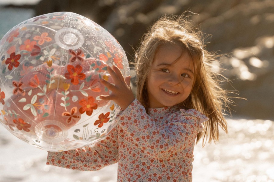 Piłka plażowa 3D Pink Flowers / Little Dutch