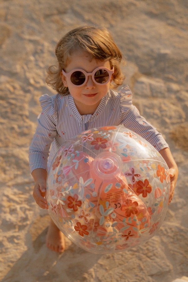 Piłka plażowa 3D Pink Flowers / Little Dutch