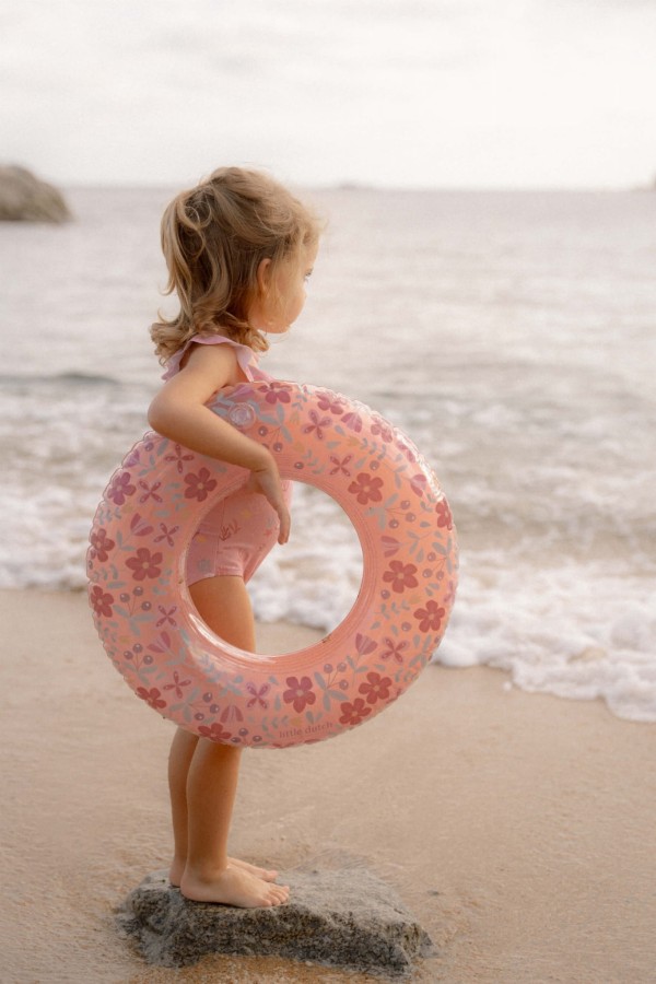 Koło do pływania Pink Flowers 50 cm / Little Dutch