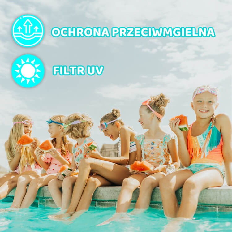 Okulary do pływania Aqua2ude -  Fala uśmiechu turkus 3+ / Bling2o