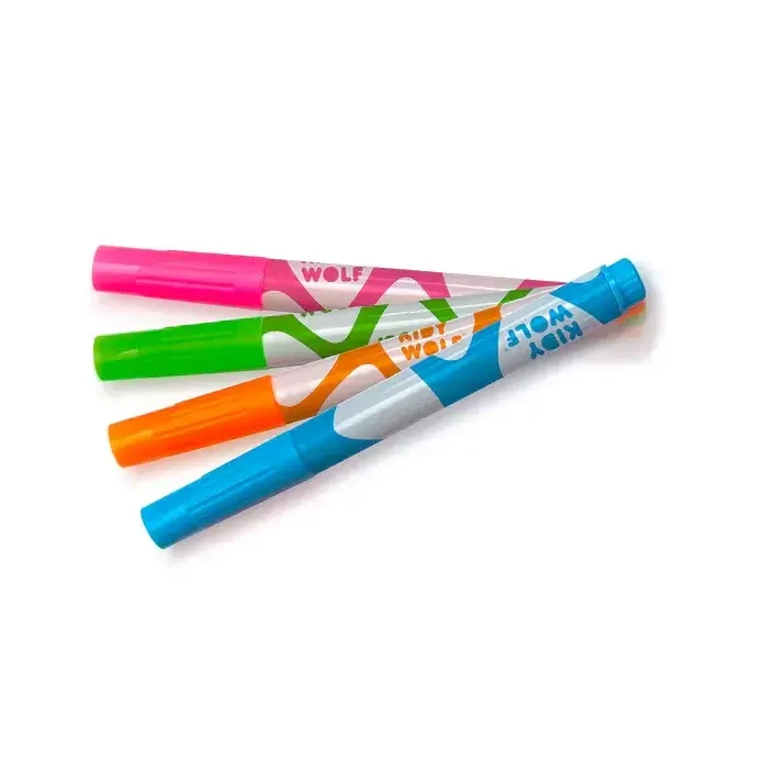 Markery fluorescencyjne KIDYMARKERS - różowy, zielony, pomarańczowy, niebieski / Kidywolf