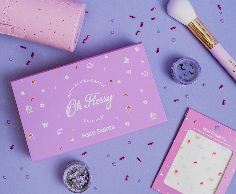 Naturalny zestaw do malowania twarzy MAGIC GARDEN z akcesoriami, bez konserwantów / Oh Flossy