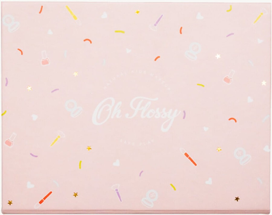 Mini naturalny zestaw do makijażu, cienie do powiek, róż, pomadka i akcesoria / Oh Flossy