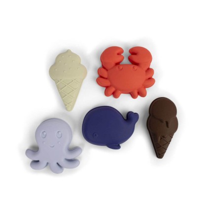 Silikonowy zestaw zabawek do piasku 5 szt. Blue Mix / Filibaba