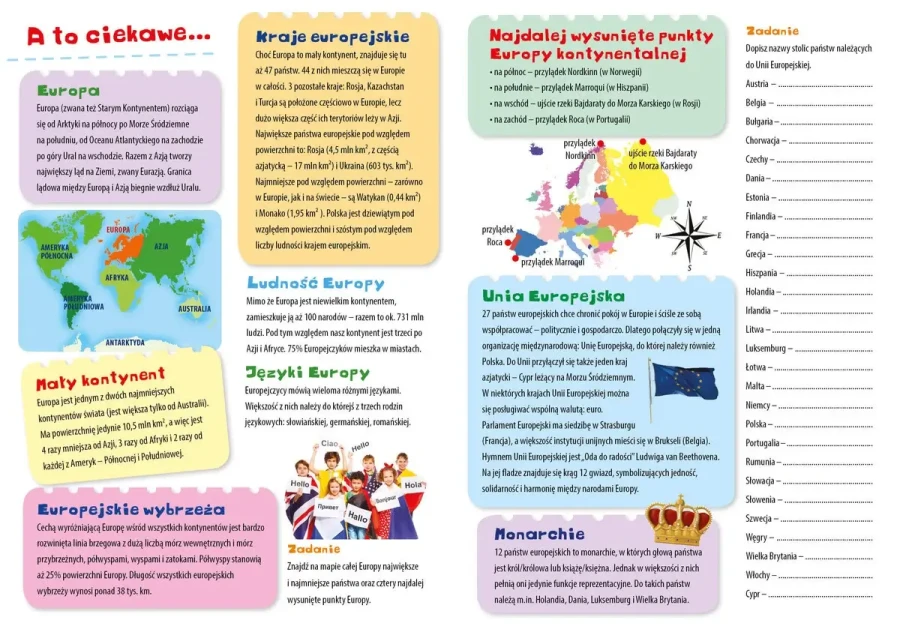 Atlas Europy z naklejkami i plakatem / Wydawnictwo Wilga