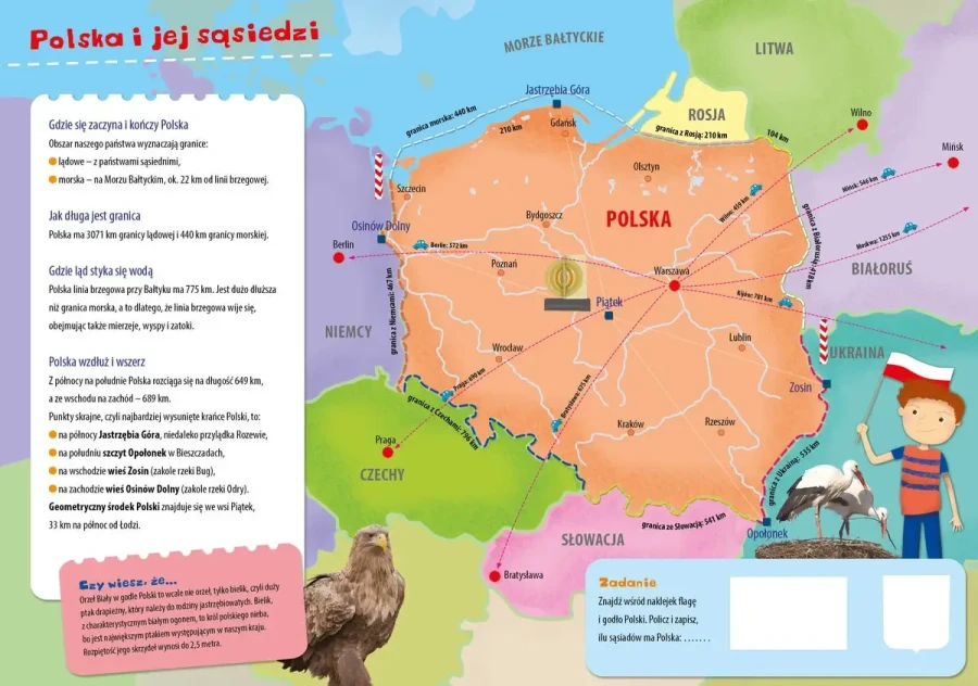 Atlas Polski z naklejkami i plakatem / Wydawnictwo Wilga