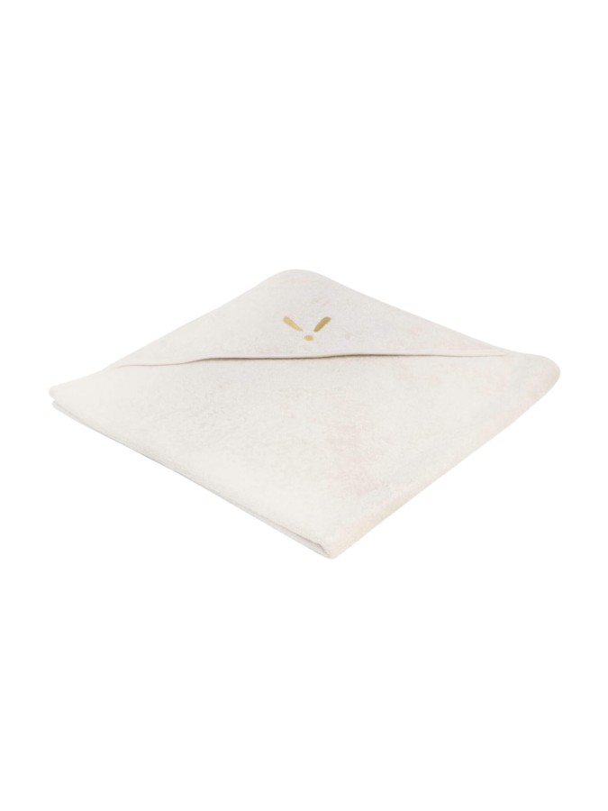 Ręcznik z kapturkiem 90 x 90 cm bambusowo-bawełniany piaskowy z haftem kolekcja TowelPower / Piapimo