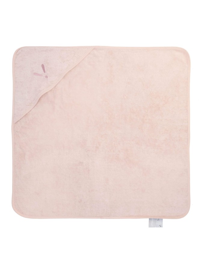 Ręcznik z kapturkiem 90 x 90 cm bambusowo-bawełniany różowy z haftem kolekcja TowelPower / Piapimo