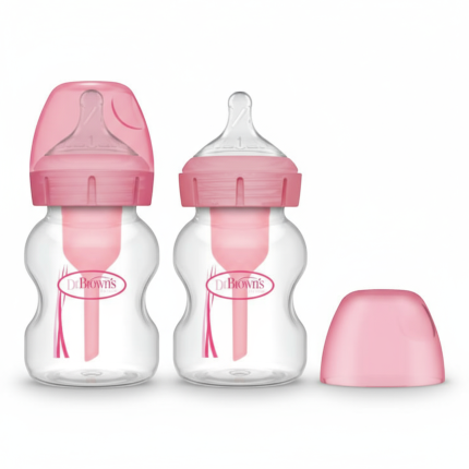 Butelki szeroka szyjka 150 ml Options+, 2 szt. - różowe /  Dr Brown's