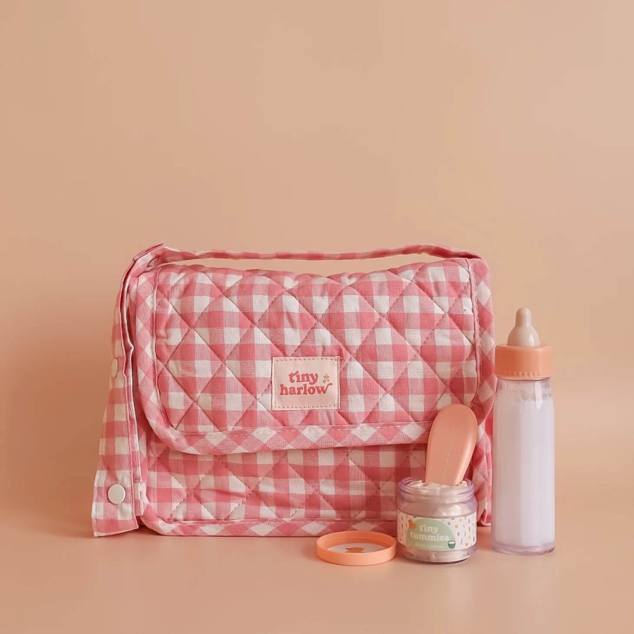 Torba z akcesoriami dla lalek Pink Gingham / Tiny Harlow