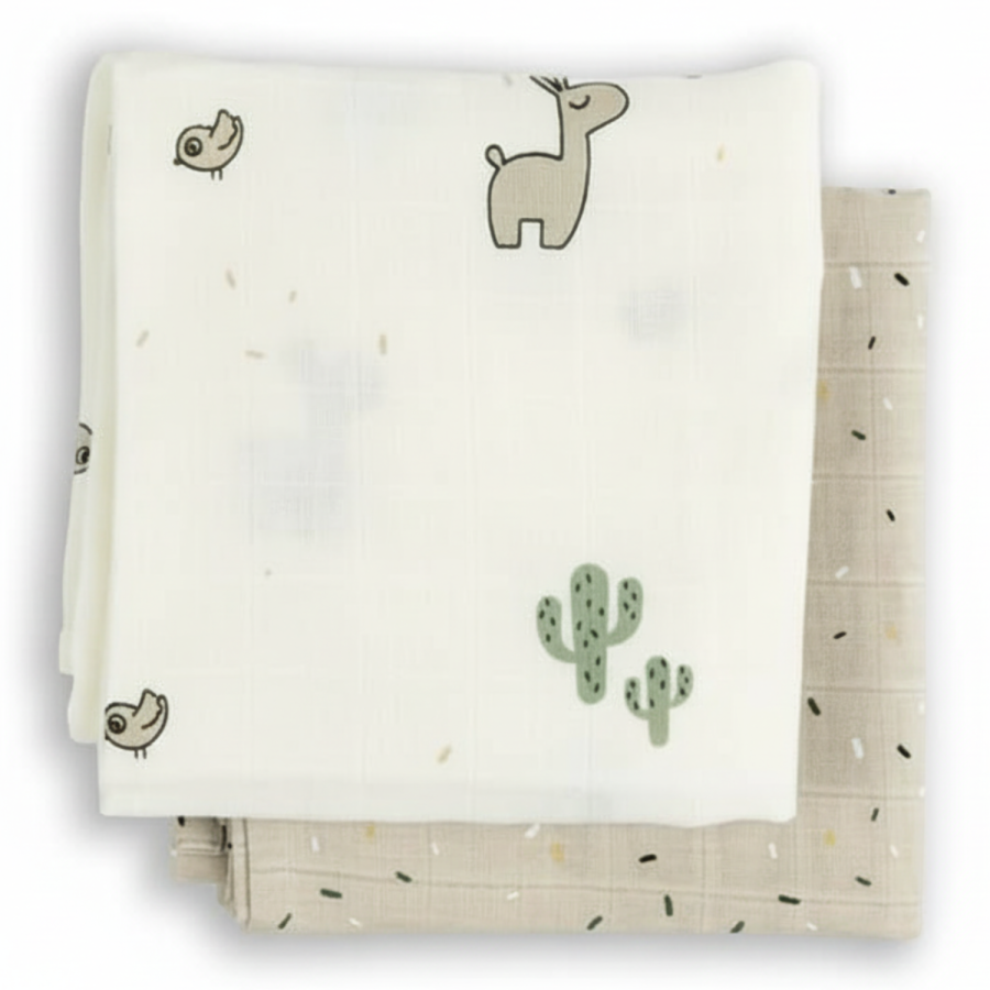 Otulacz Bawełniany 2szt - Lalee Sand GOTS / Done By Deer