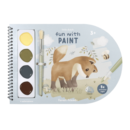 Kolorowanka z farbami akwarelowymi Forest Friends / Little Dutch