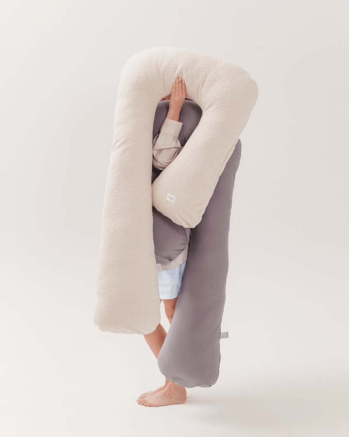 Poduszka ciążowa do spania typu 7 jersey piaskowy / piapimo