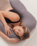 Poduszka ciążowa do spania typu 7 jersey szary / piapimo