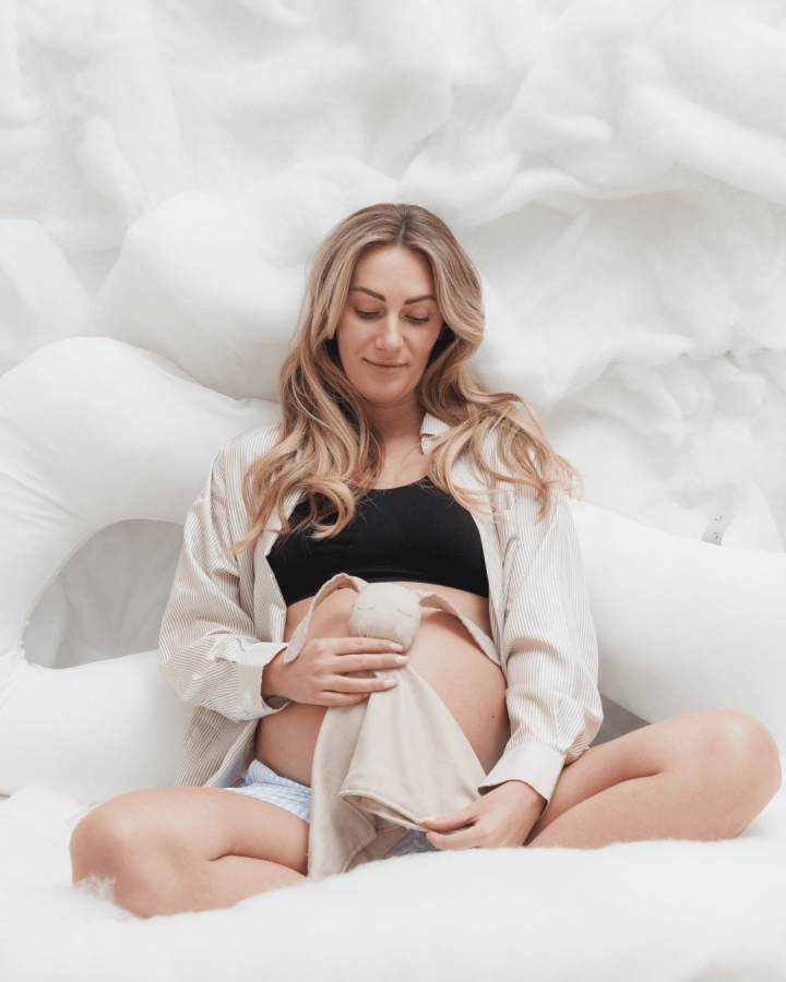 Poduszka ciążowa do spania typu 7 jersey off white / piapimo