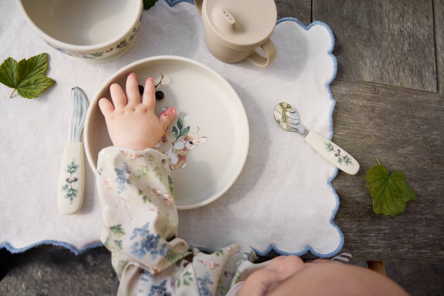 Zestaw silikonowy - talerzyk i sztućce - Bunny Darling / Elodie Details