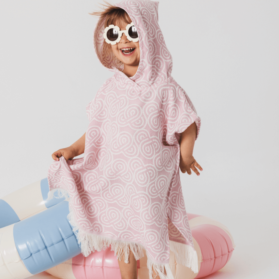 Ponczo kąpielowe dla dzieci ROSY POP / Patulove