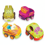 Wheeee-ls! – zestaw 4 autek z napędem wersja z zielenią / B.Toys