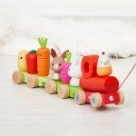 Pociąg z klockami i figurkami do ciągnięcia Farma 12m+ / Janod